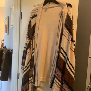 Cardigan with fringe trim